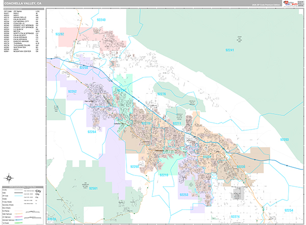 Coachella Valley Map Premium Style